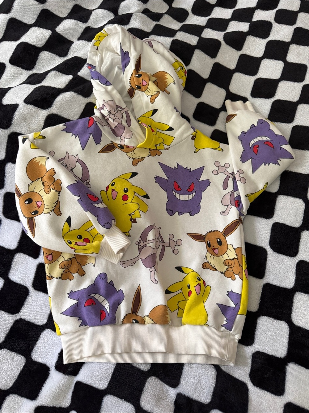 Pokémon All-Over Print Hoodie with Pikachu, Eevee, Gengar & Mewtwo